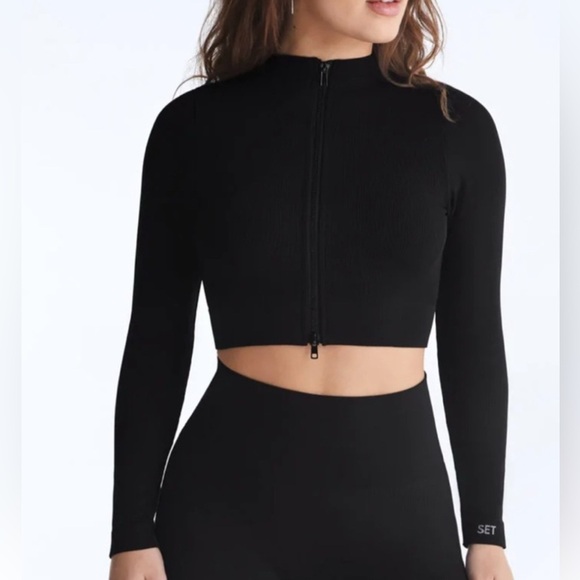SET ACTIVE Tops - set active sculp flex black zip up